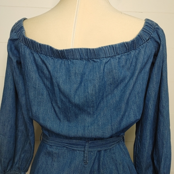 Free People Tangled In Willows Chambray Romper Size S - Picture 7 of 12